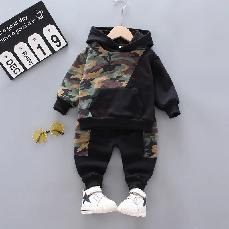 Children's Boys Girls 2pc Camouflage Tracksuit Clothing Sets- Hoodies +Pants Toddler Tracksuit Clothes