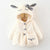 Cute Rabbit Ears Plush Baby Jacket- Sweet Princess Autumn Winter Warm Hooded Outerwear for Toddler Girls