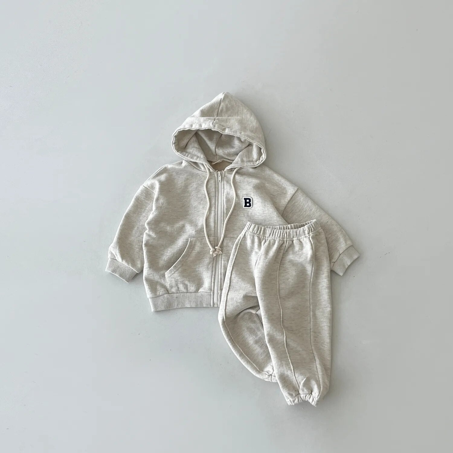 Kidd Joggers Set- Baby Infant Boys Jacket Hoodie +Elastic Sweatpant Sets Full Zip Hooded Child Tracksuit 1-5Y