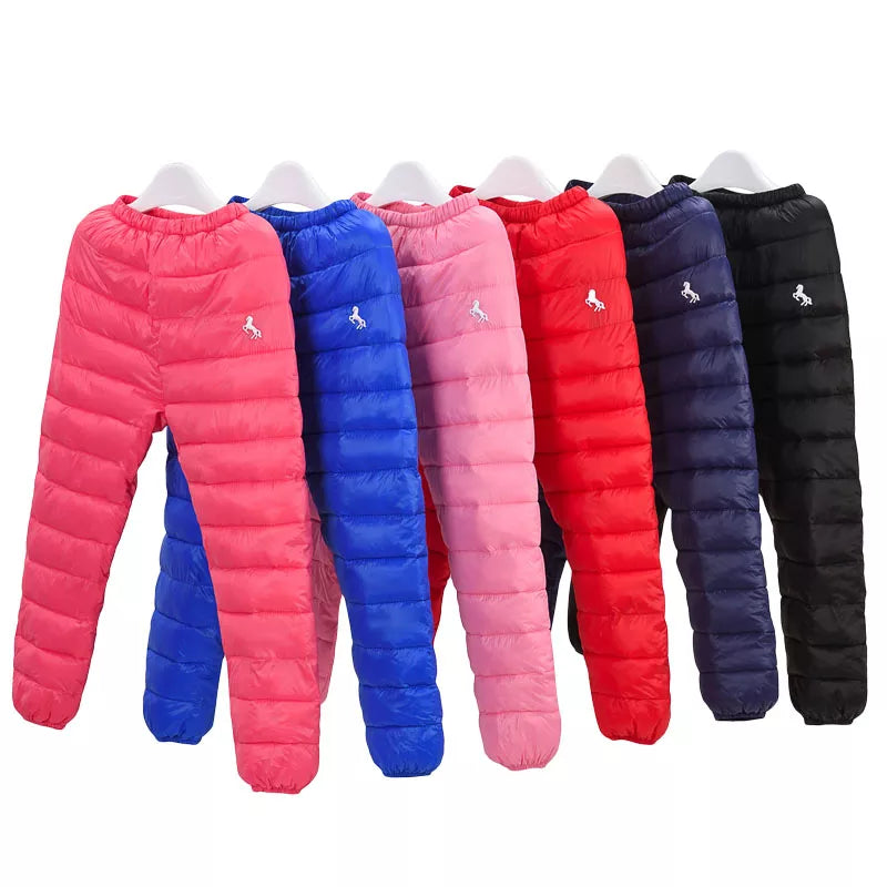 2021 New Boys and girls down cotton trousers 2-12 years old thick warm pants, baby winter trousers children's thick Sweatpants