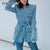 2022 Vintage Long Sleeve Blue Denim Jacket Waist Belt w/Pockets-  Streetwear Fashion Outerwear