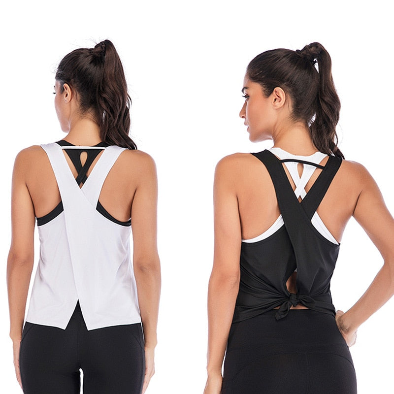 Backless Gym Tops -Fitness Activewear Women Sleeveless Shirts