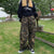 Cargo Army Green Baggy Harem Trouser Sweats- Camouflage High Waist Joggers Pants- for Women