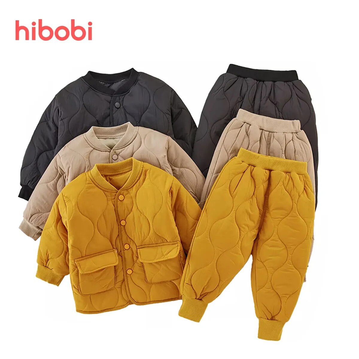 2Pcs Boys Girls Winter Parkas Coat & Pants Set- Toddler Kids Outerwear Warm Jackets