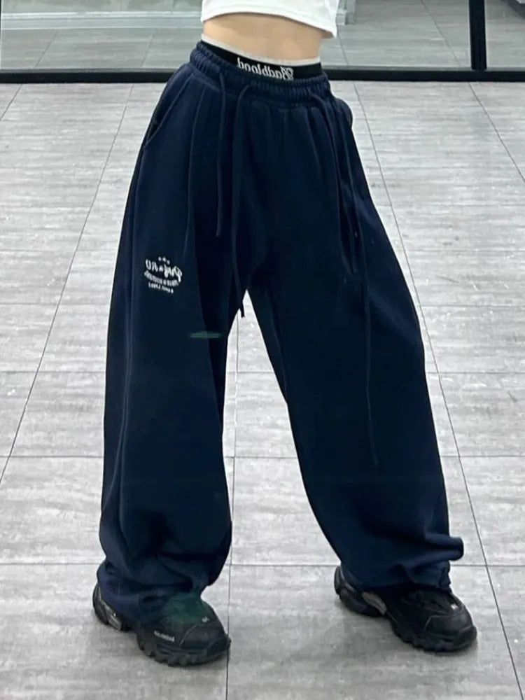 Kpop Baggy Oversize Jogging Sweatpants- Hippie Korean Style Wide Leg Trousers Sweats