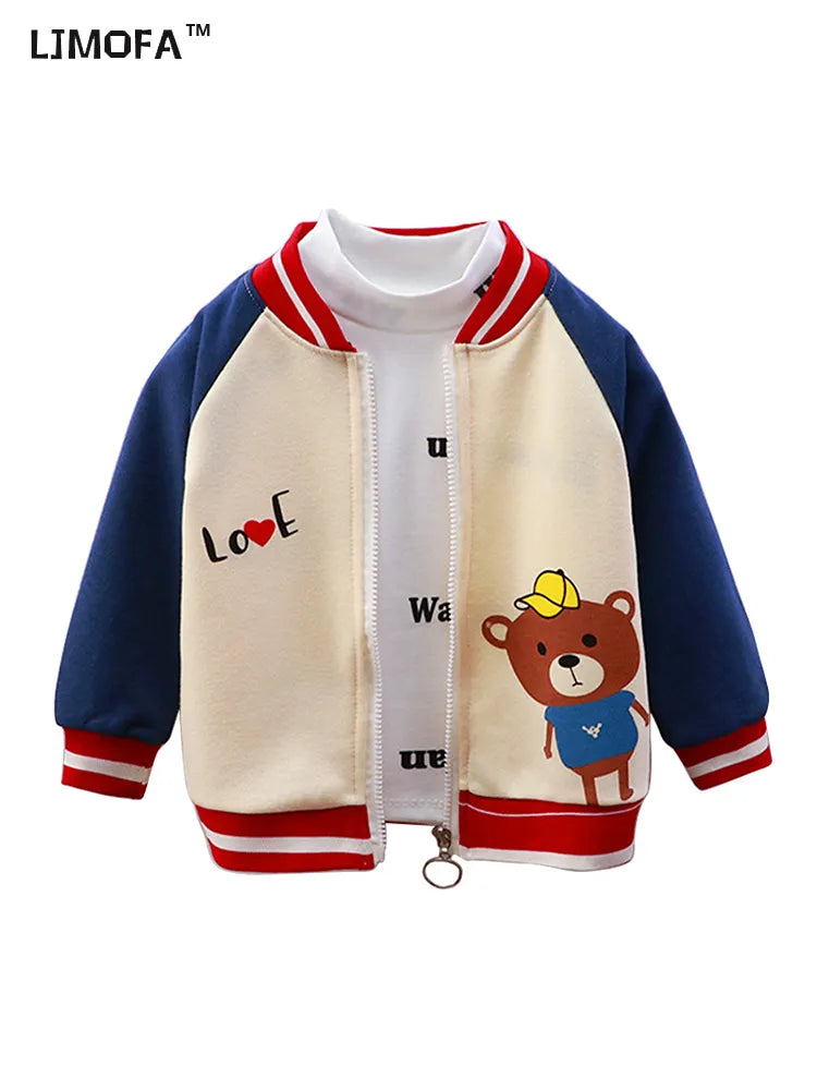 1-6T Children's Fashion Light Weight Baseball Jacket for Boys- Baseball Coat Outerwear Baby Child Toddler