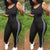 Striped jumpsuit bodysuit exercise fitness romper sleeveless playsuit workout running gym training