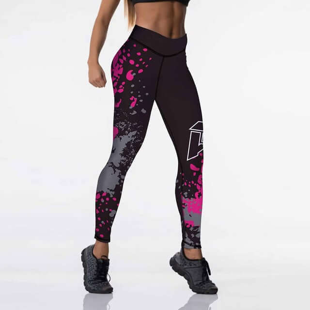 Digital printed fitness gym exercise leggings tights stretch workout