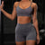 Two piece sleeveless knit crop top gym shorts tracksuit Exercise workout cardio activewear sportswear running sports bra Yoga