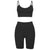 Spaghetti strap crop top bra high waist shorts leggings sportswear activewear gym workout fitness