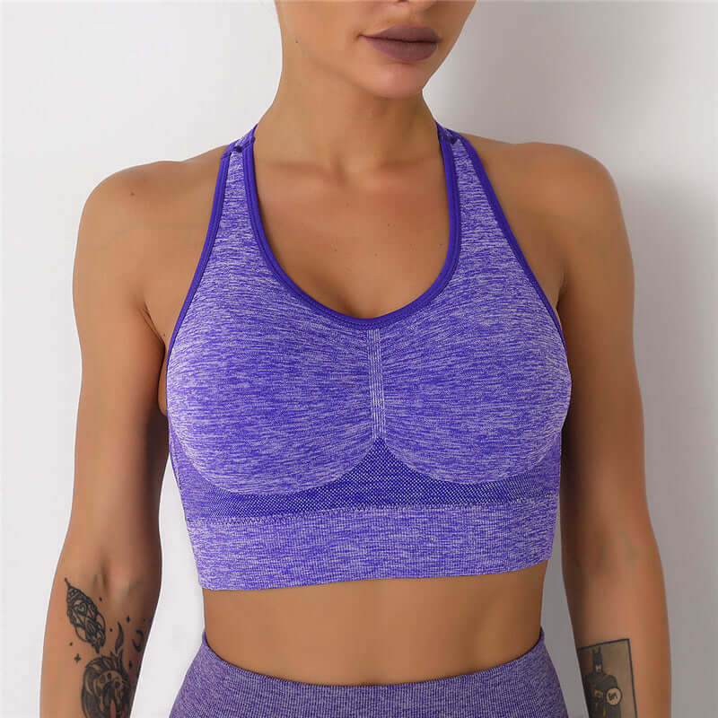 Breathable push up crop top sports bra gym exercise workout yoga fitness