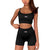 Two piece sleeveless knit crop top gym shorts tracksuit Exercise workout cardio activewear sportswear running Yoga