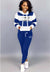 Women's two piece striped gym fitness exercise cheap striped hoodie Sweatpants sportswear set