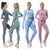 Knitted gym crop top women's leggings fitness tights exercise yoga running workout sports sportswear