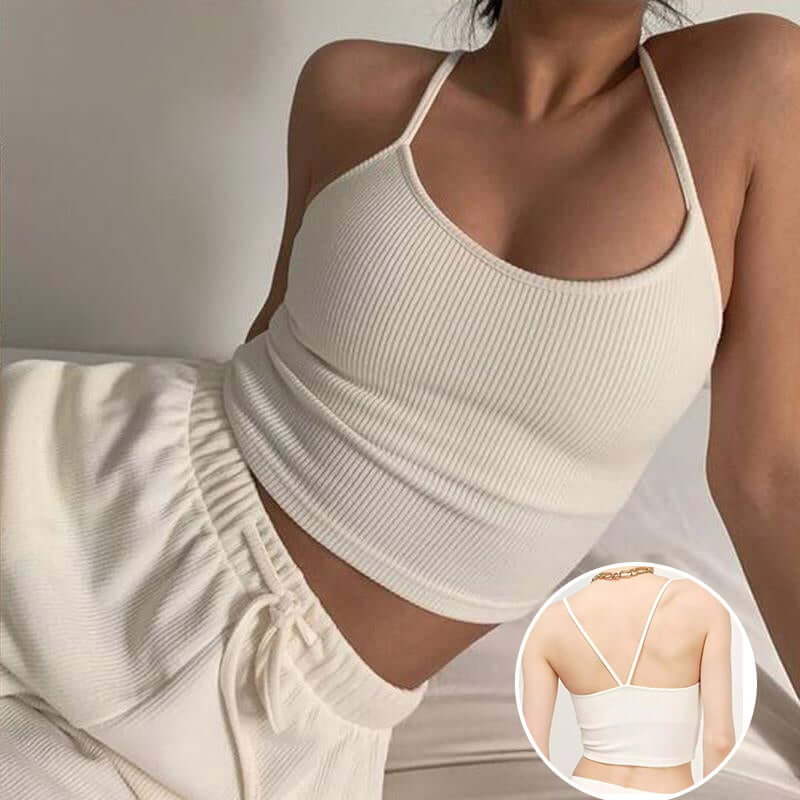 Cotton low cut crop top fitness exercise workout activewear sportswear running yoga exercise