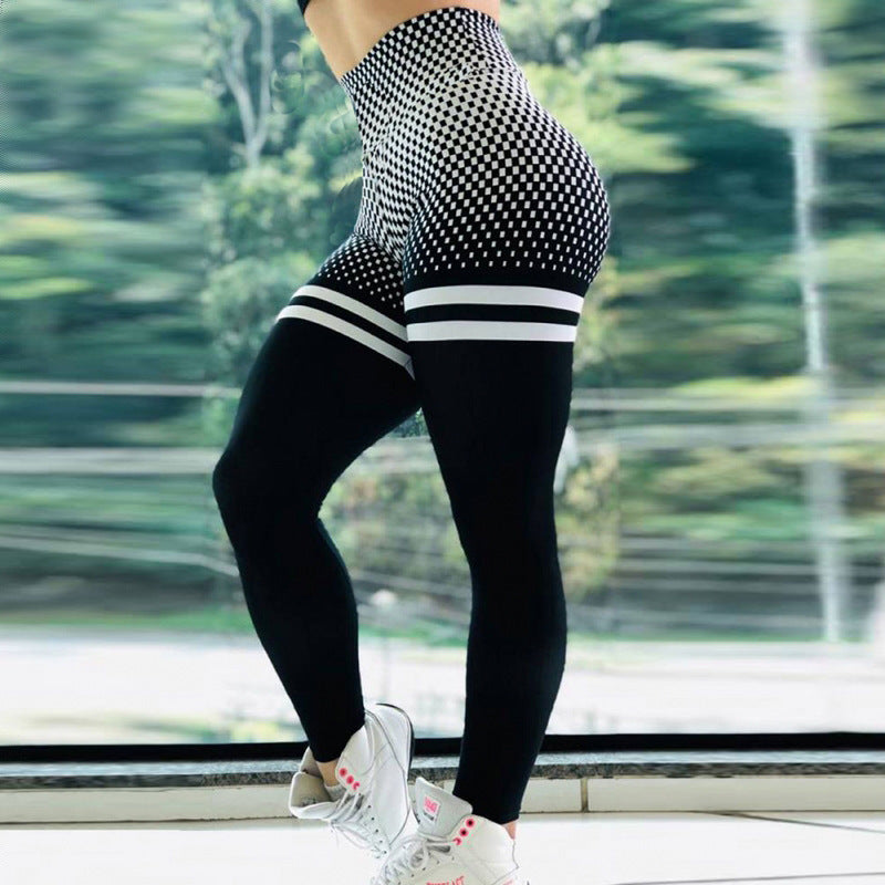 Stripe Dot high waist plus size gym fitness workout activewear sports sportswear leggings women's tights yoga Exercise training