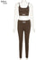 Women's sleeveless tank top leggings gym fitness activewear sportswear set